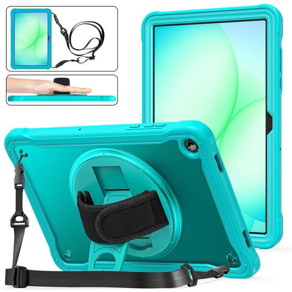 Für Samsung Galaxy Tab A11 Plus 360 Grad Rotation Hybrid Hülle Türkis