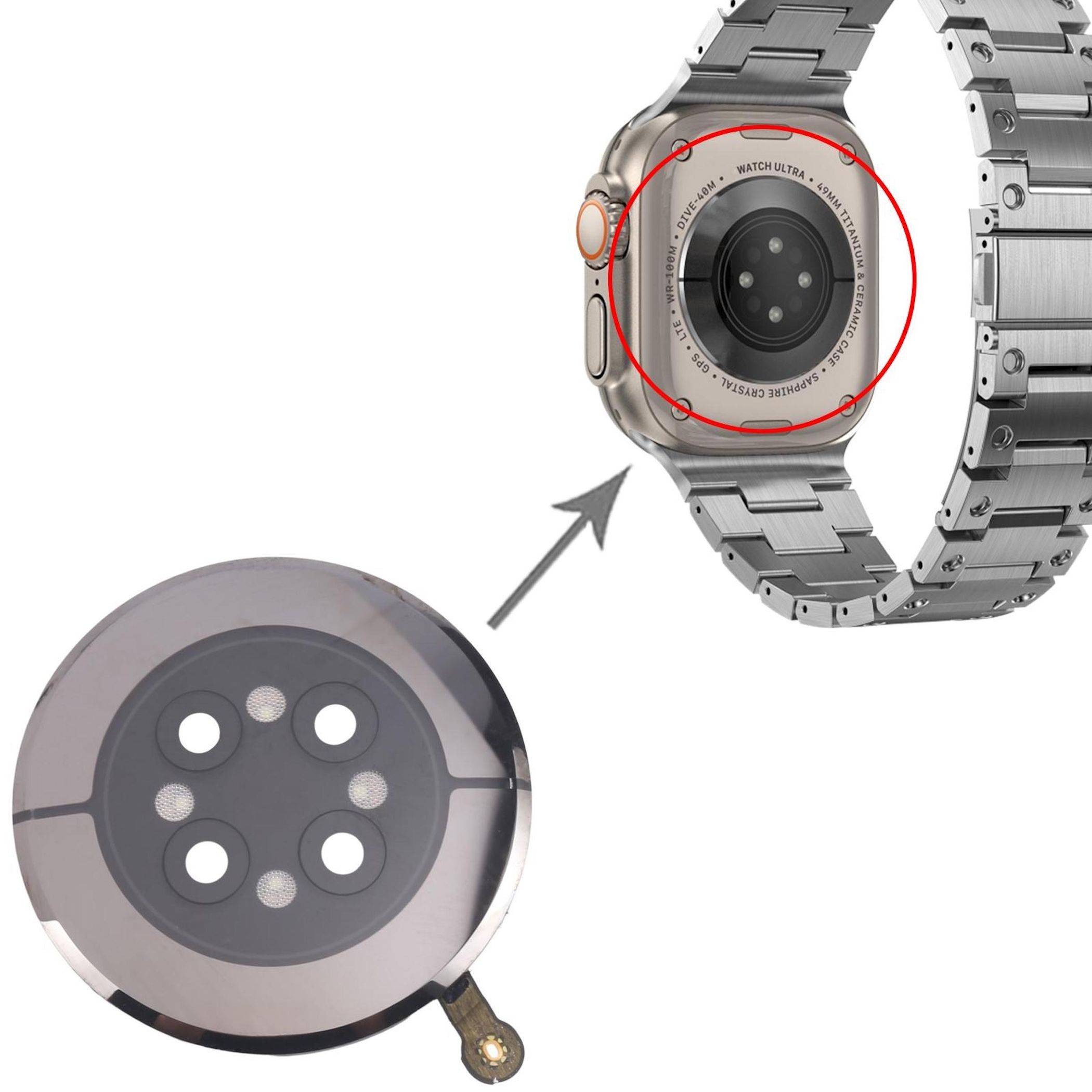 Für Apple Watch Series 10 42mm LTE Backcover mit Charging Modul Ersatzteil-1