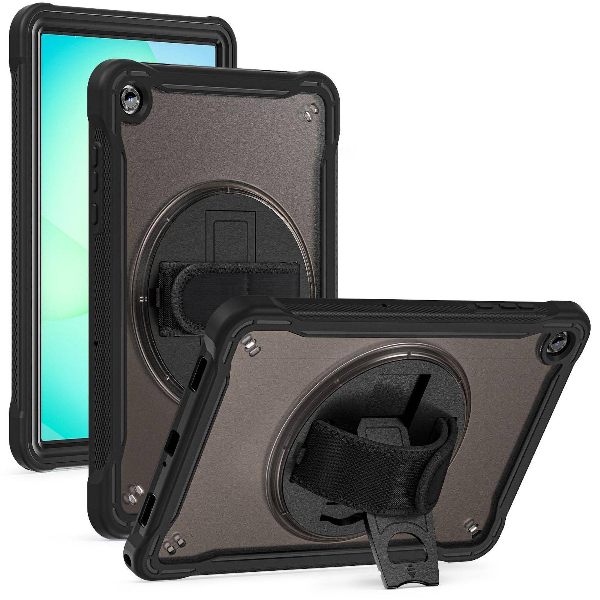 Für Samsung Galaxy Tab A11 Plus 360 Grad Rotation Hybrid Hülle Schwarz-1
