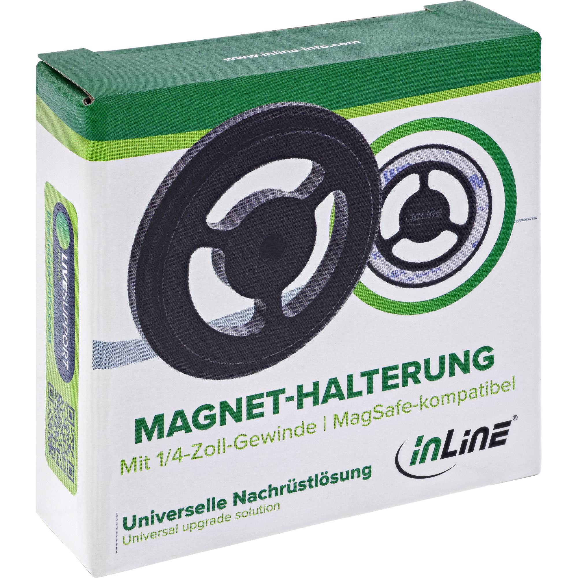 InLine® Magnet-Halterung, MagSafe-kompatibel, 1/4-Gewinde, Aluminium, schwarz Schlösser / Stative-0