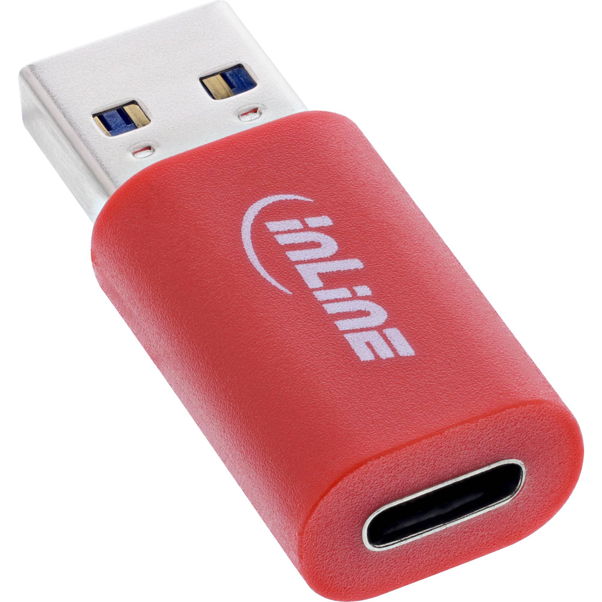InLine® USB-Datenblocker, Adapter USB-A Stecker an USB-C Buchse, 5 V, 1,5 A / Konverter USB-1