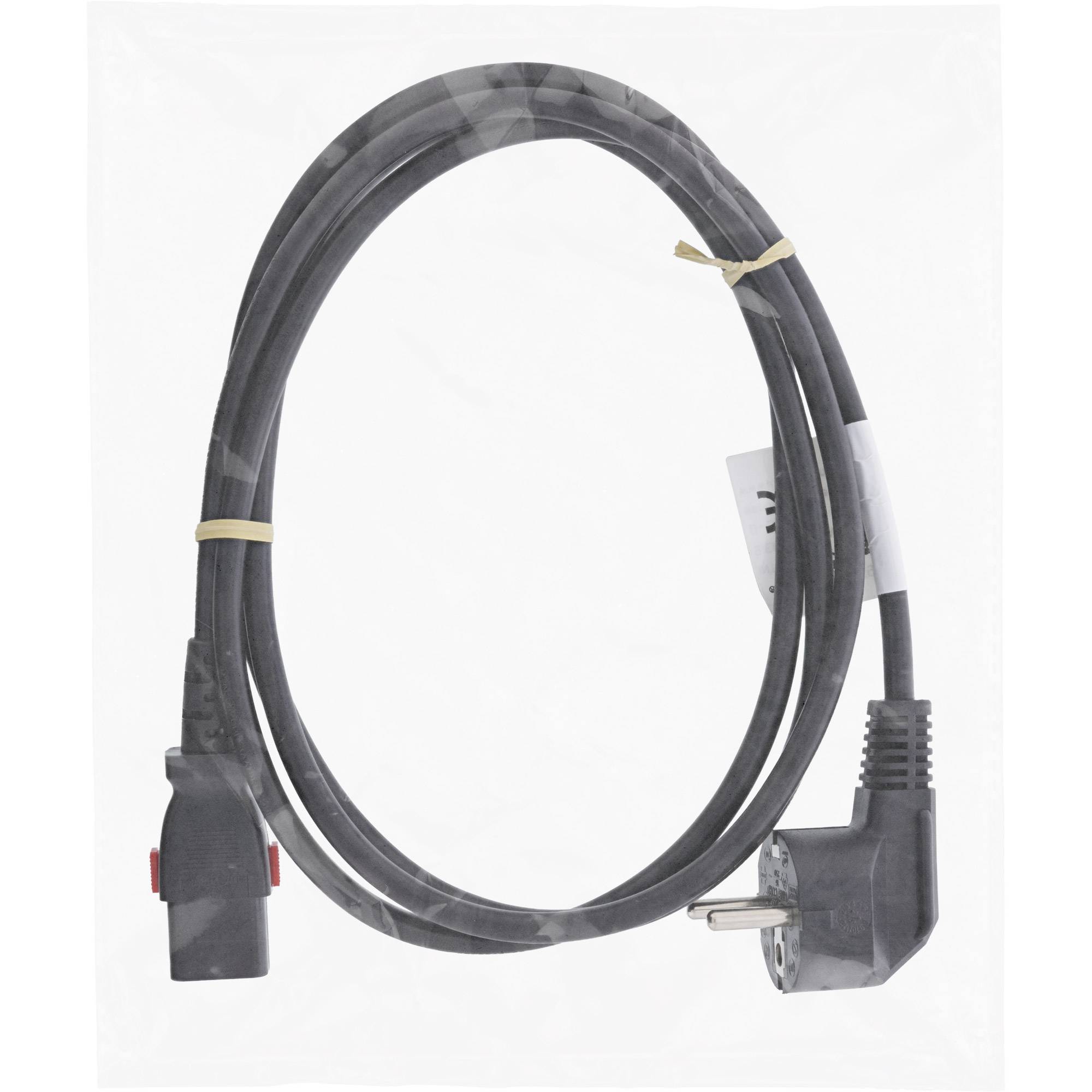 InLine® Netzkabel, Schutzkontakt gewinkelt auf C13 verriegelbar, 5m-1