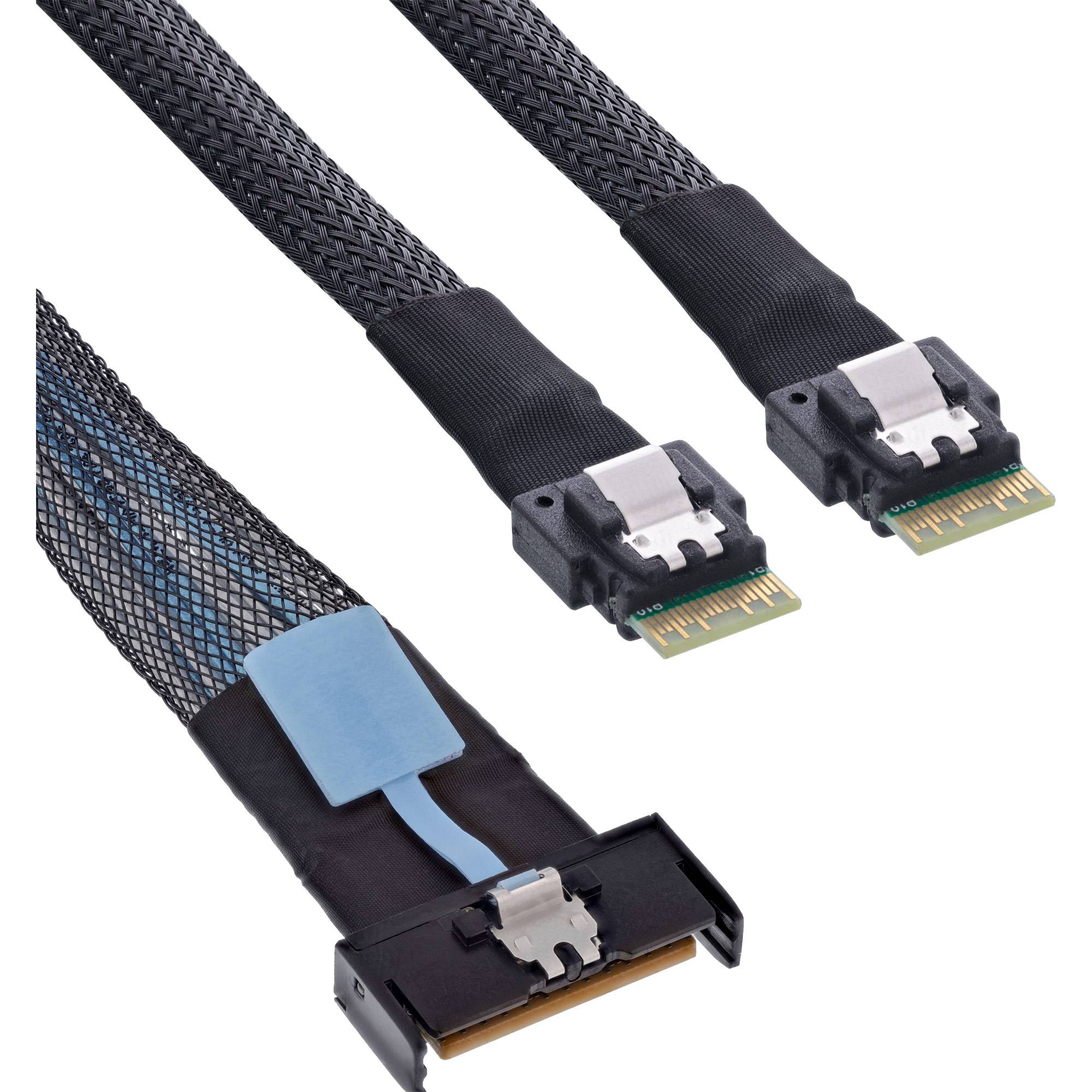 InLine® MCIO Kabel, MCIO x8 Stecker zu 2x 4i SFF-8654 Stecker, 0,5m-0
