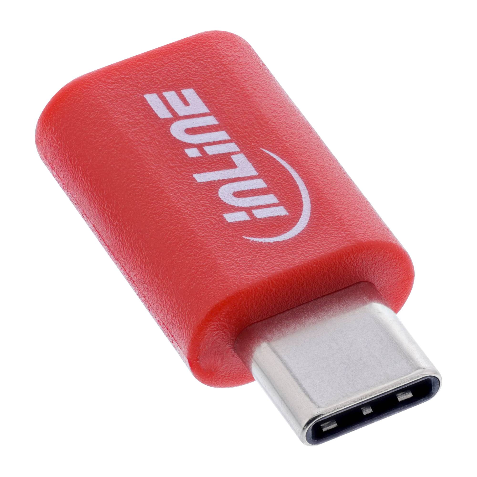 InLine® USB-Datenblocker, Adapter USB-C Stecker an Buchse, bis 240 W PD / Konverter USB-0