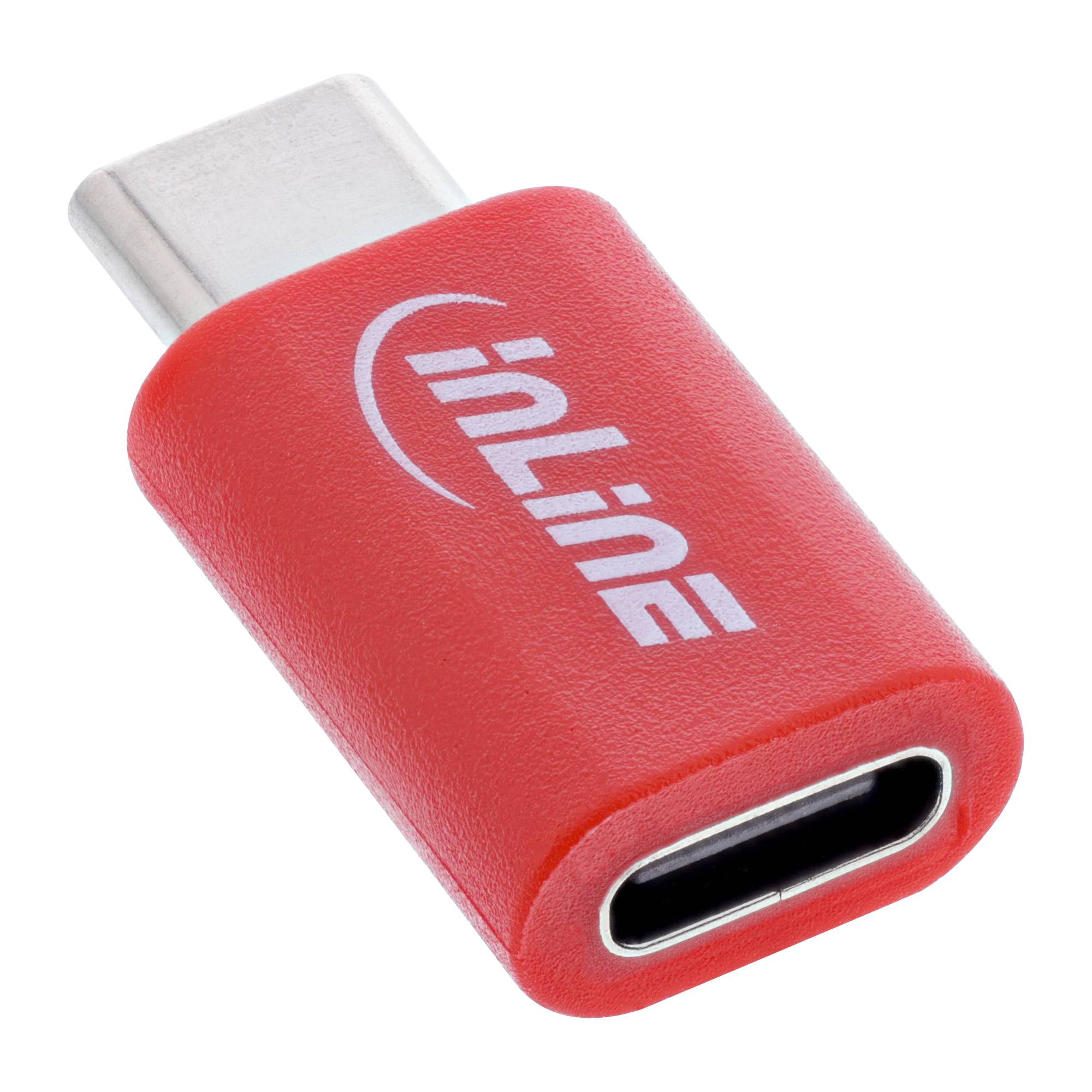 InLine® USB-Datenblocker, Adapter USB-C Stecker an Buchse, bis 240 W PD / Konverter USB-1