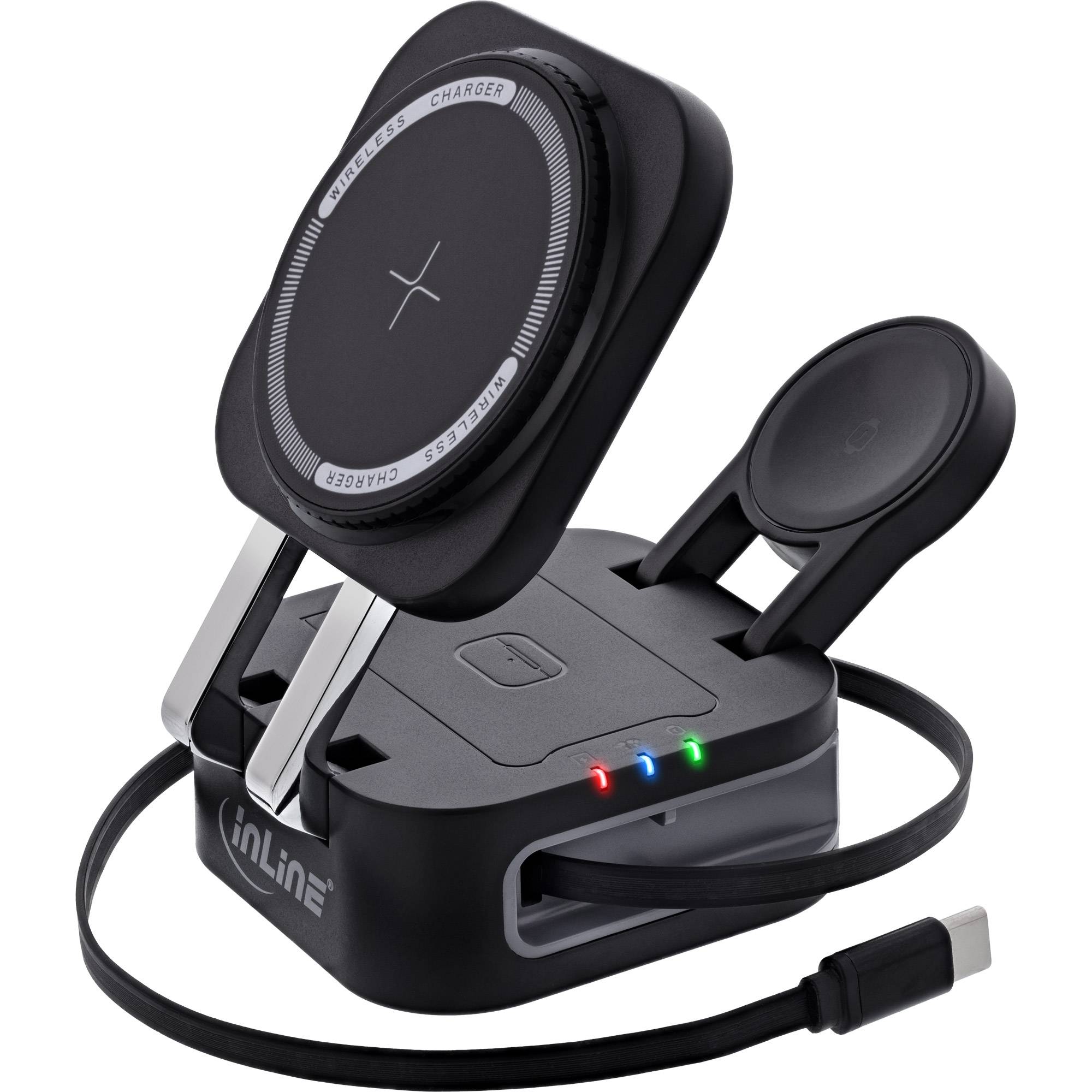3in1 Wireless Charger - 15W Qi MagSafe kompatibel - 0,8m Kabel-0