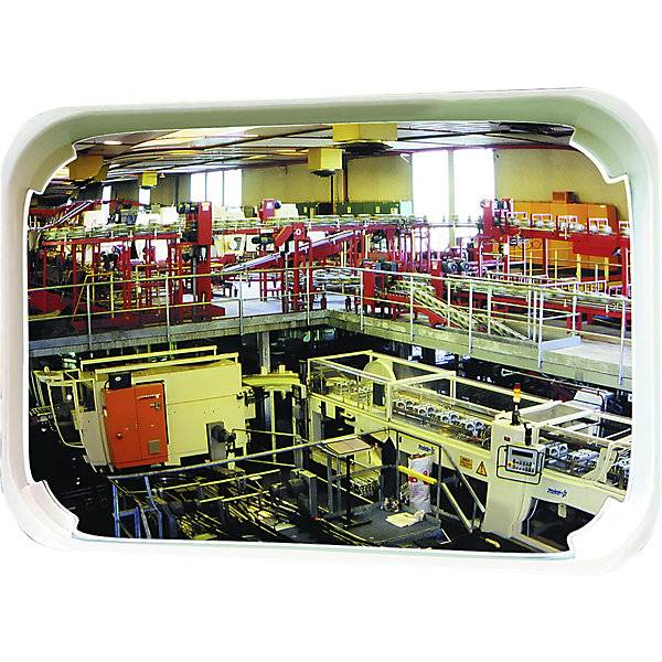 Mehrzweckspiegel 2 Richtungen rechteckig HxB 400 x 600 mm Rahmen weiß P.A.S.®. 85950149 859501 49-0