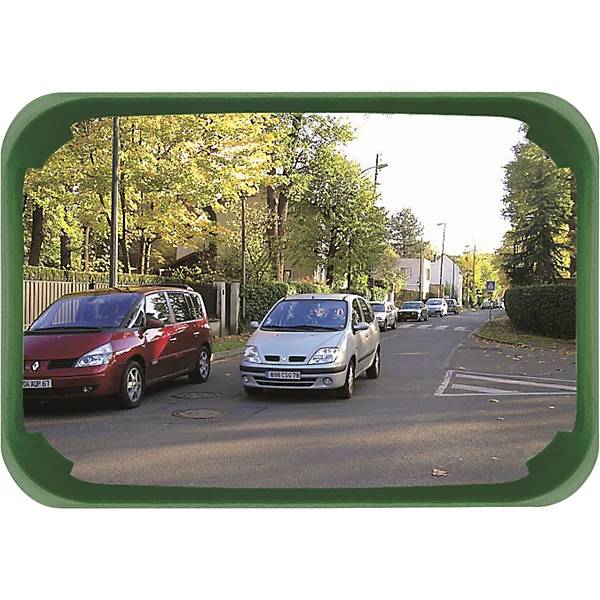 Mehrzweckspiegel 2 Richtungen rechteckig HxB 400 x 600 mm Rahmen grün Polymir®. 85950949 859509 49-0