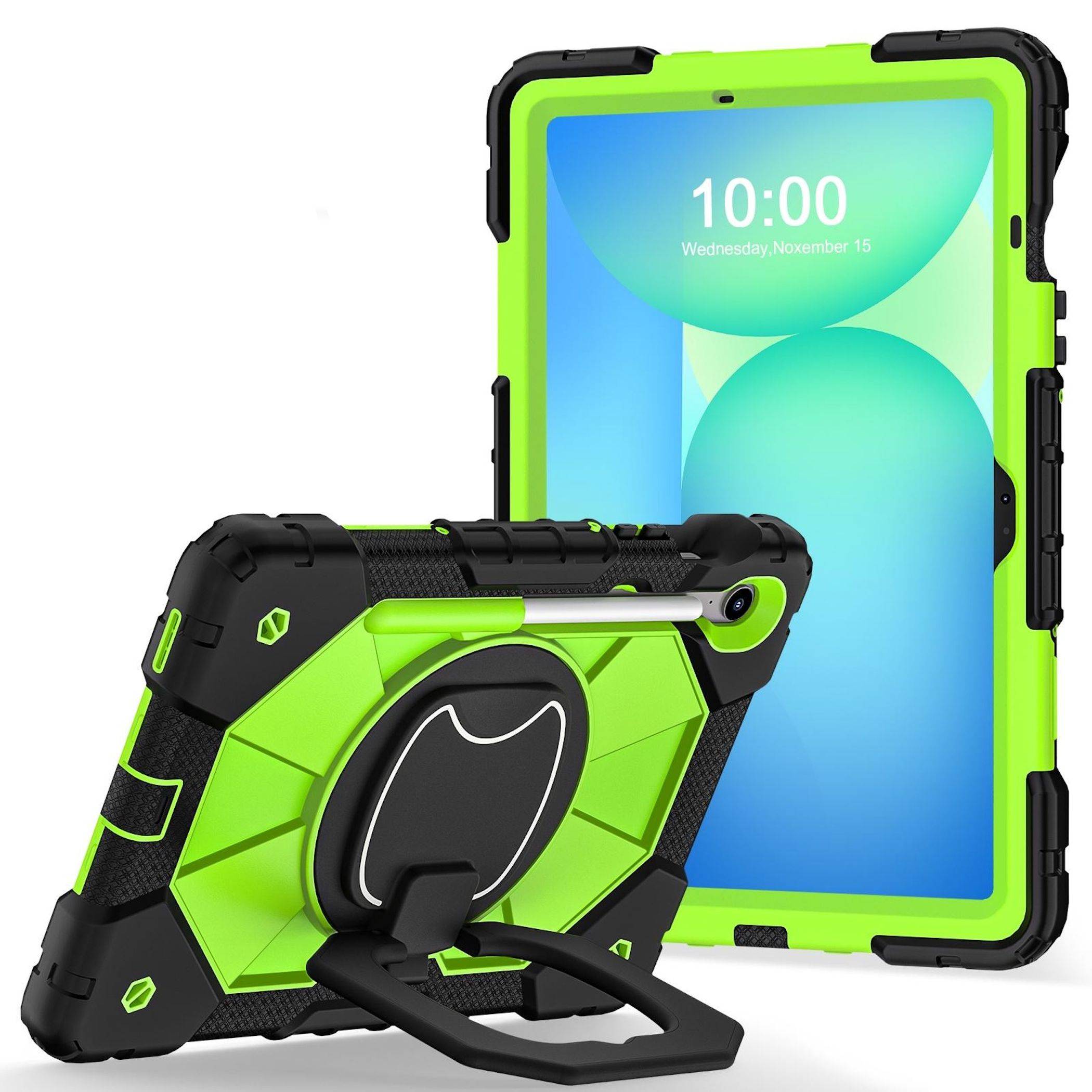 Für Samsung Galaxy Tab S10 Lite / S10 FE Hybrid Hülle Halter Grün-1