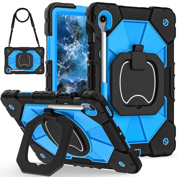 Für Samsung Galaxy Tab S10 Lite / S10 FE Hybrid Hülle Halter Blau