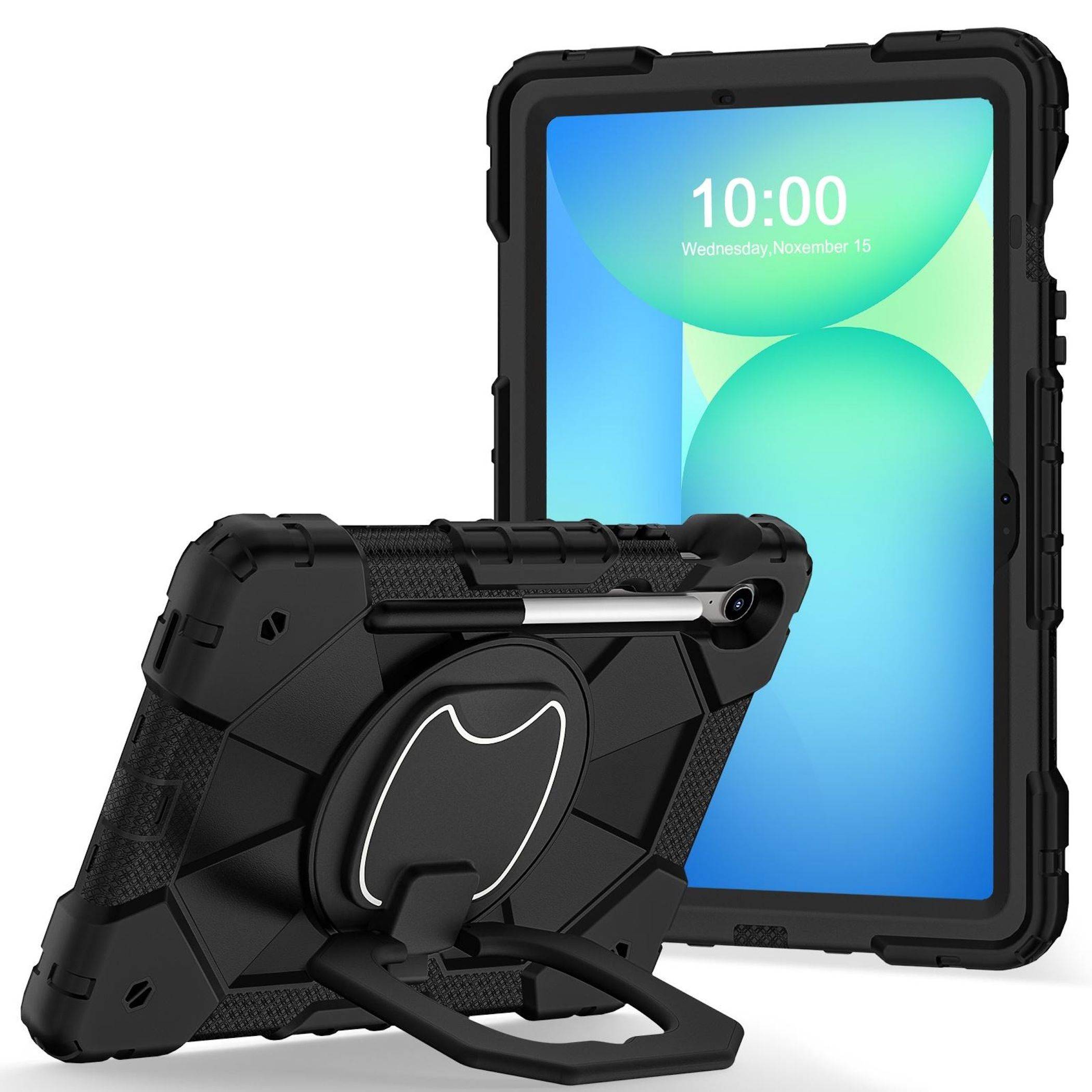 Für Samsung Galaxy Tab S10 Lite / S10 FE Hybrid Hülle Halter Schwarz-1