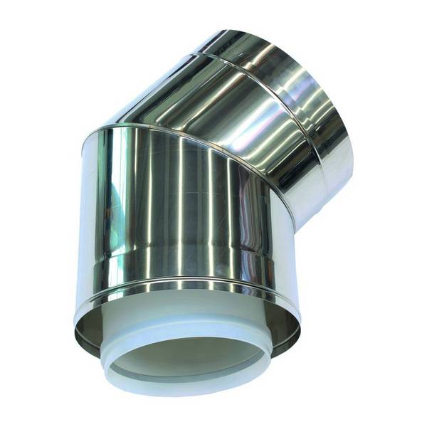 Vaillant Bogen 45 Grad 250/350mm für Fassadenverlegung konzentrisch, PP/Edelstahl, 0020108009