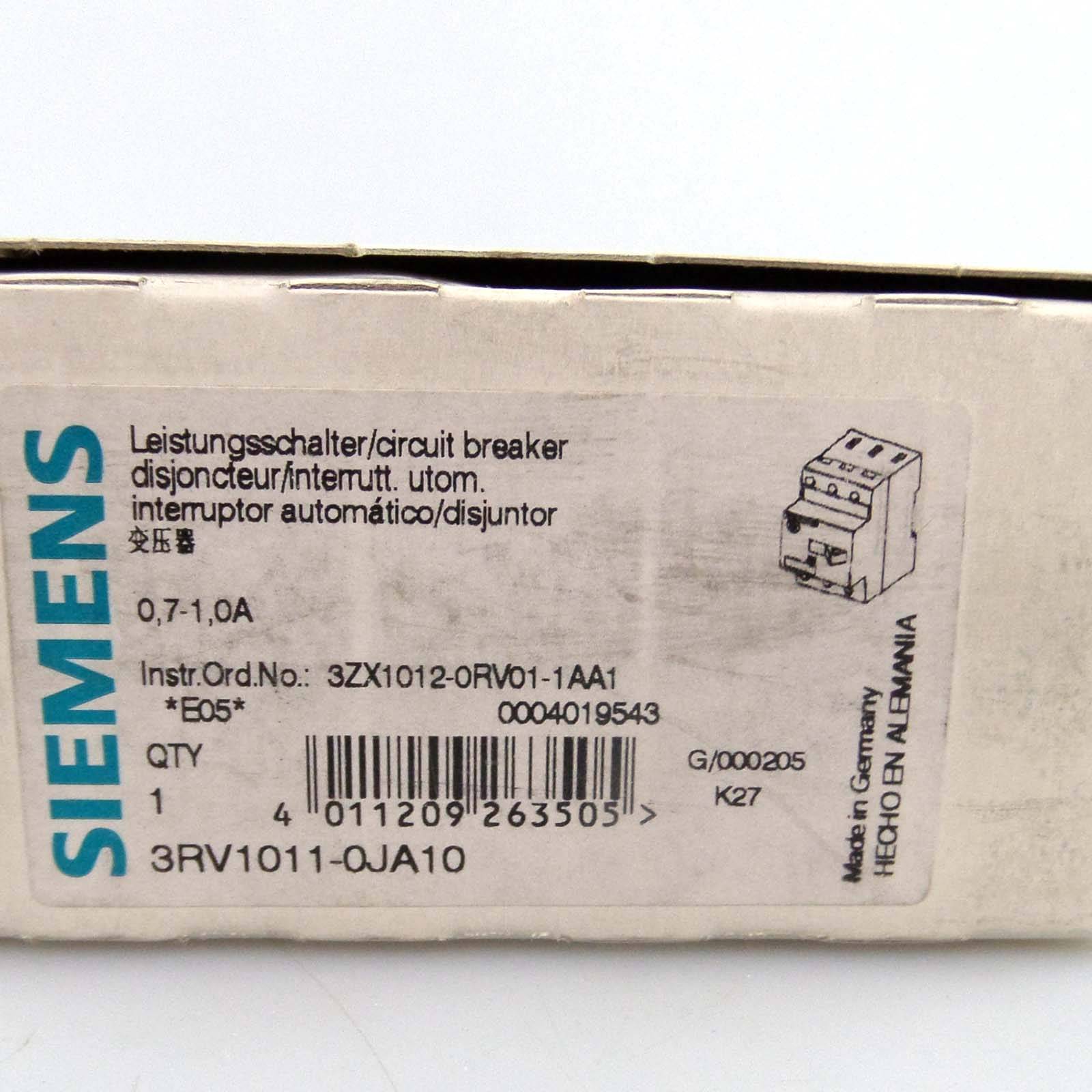 Siemens Leistungsschalter 3RV1011-0JA10 OVP-3