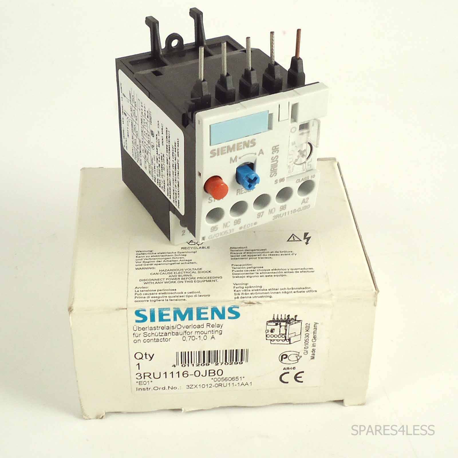 Siemens Überlastrelais 3RU1116-0JB0 ( 3RU1 116-0JB0 )-0