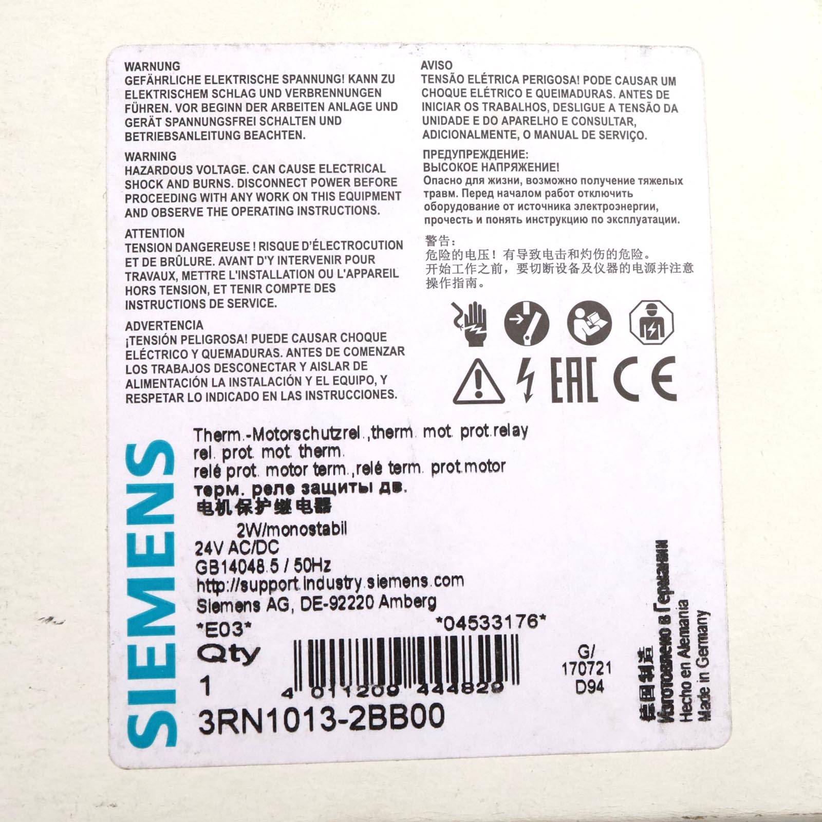 Siemens Thermistor-Motorschutz 3RN1013-2BB00 OVP-1