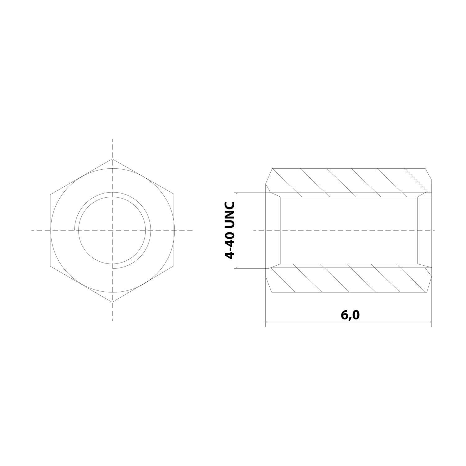 D-Sub Abstandsbolzen passend für fliegende Verbindung Baugröße 9-50 Gewinde UNC 4/40x0,635 - 1 Stück-2