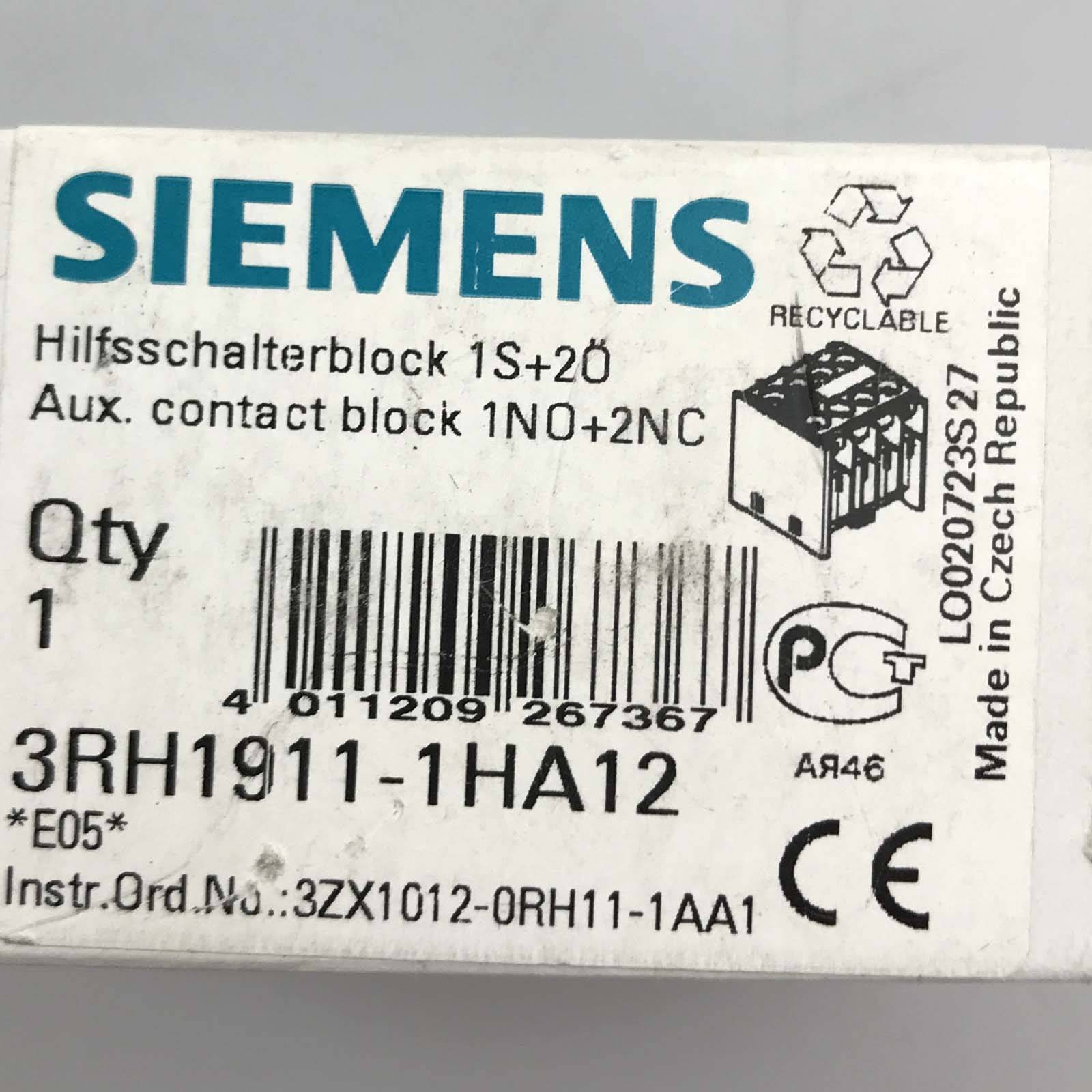 Siemens Hilfsschalterblock 3RH1911-1HA12 OVP-3