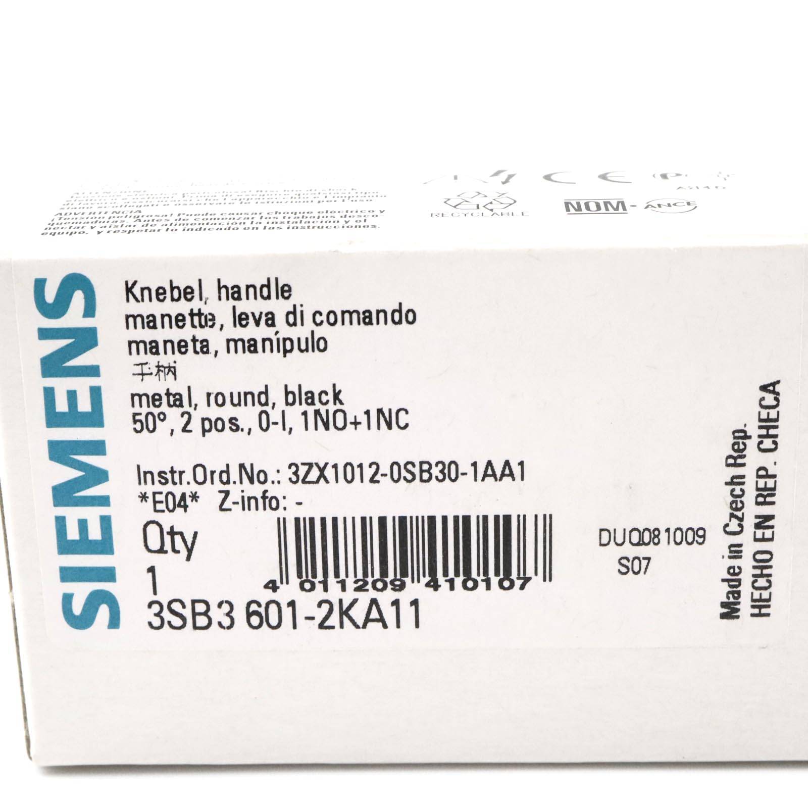 Siemens Knebelschalter 3SB3 601-2KA11 OVP-2