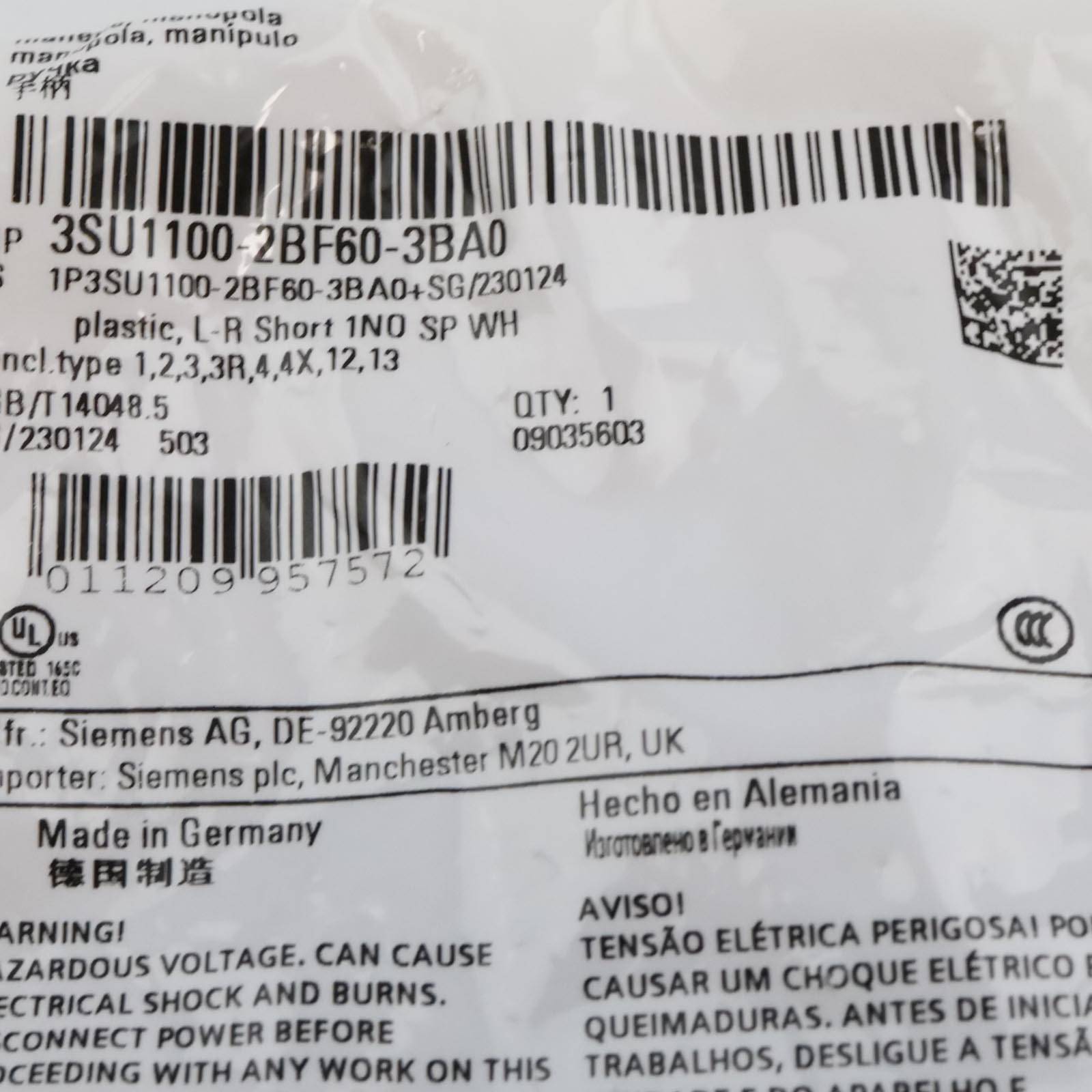 Siemens Knebelschalter 3SU1100-2BF60-3BA0 OVP-2