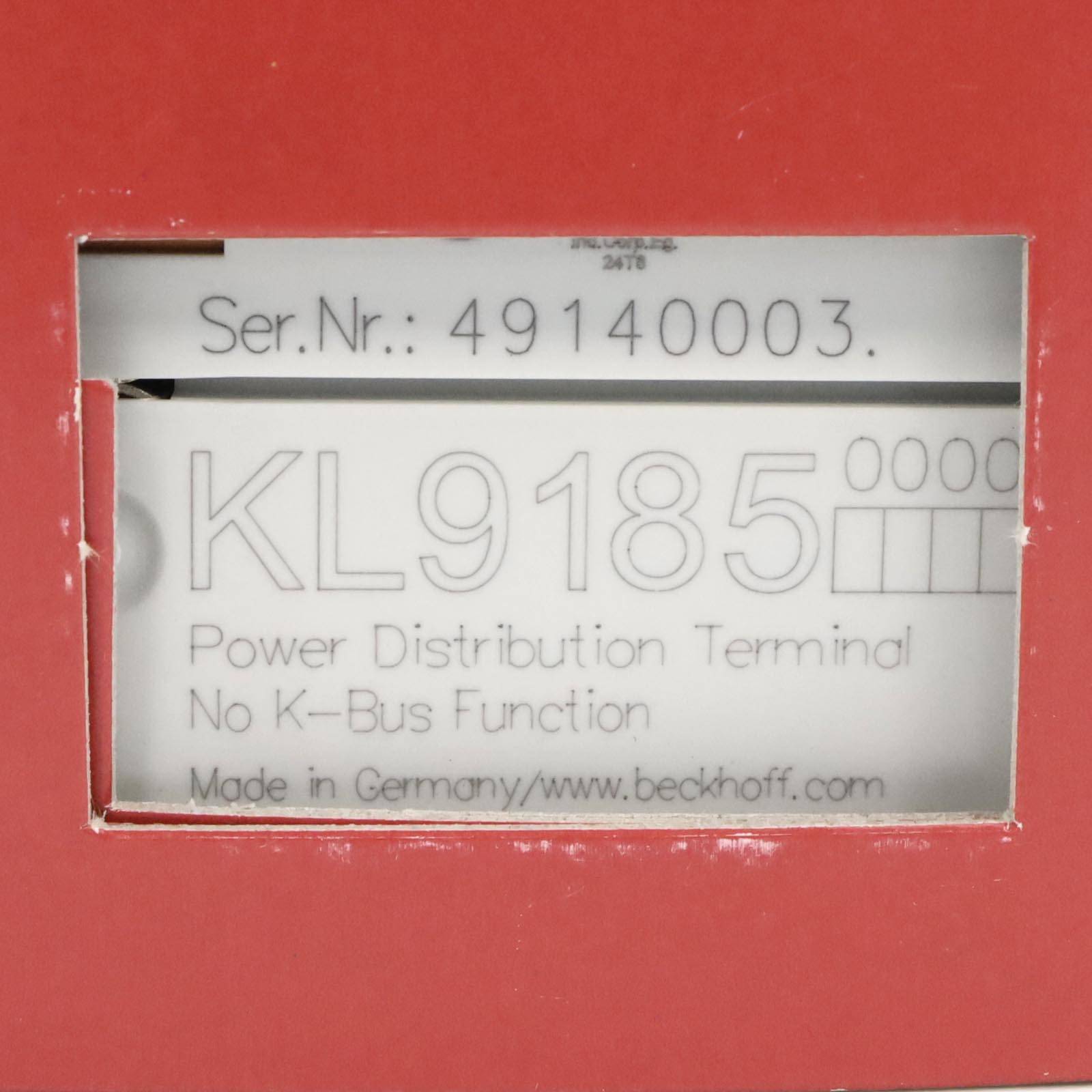 Beckhoff Potenzialverteilungsklemme KL9185 OVP-1