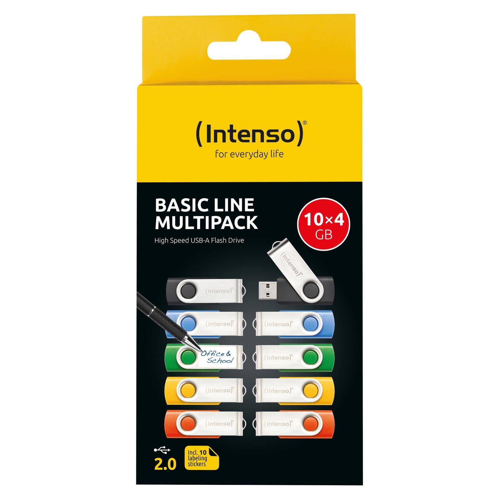 Intenso USB Flash Drive 2.0 4 GB Basic Line 10pcs pack USB-Stick 4-0