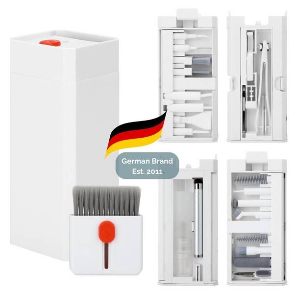 Elektronik Reinigungsset 32-teilig – Reinigungsstift & Bürsten für Kopfhörer, Handy, Tablet, Laptop, Tastatur, Kamera.
