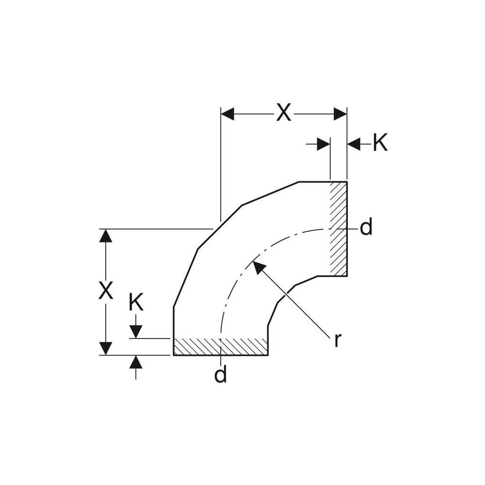 Geberit GE PE Bogen, 90 Grad, d 315 mm, 1 Stk.-3