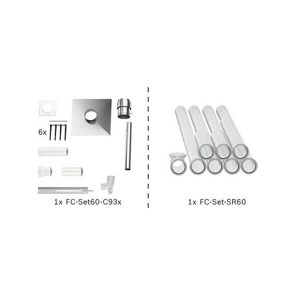 Bosch Abgas-Standardpaket Bopa FC41 S, Schacht starr, DN 80/125, 10m, RLU