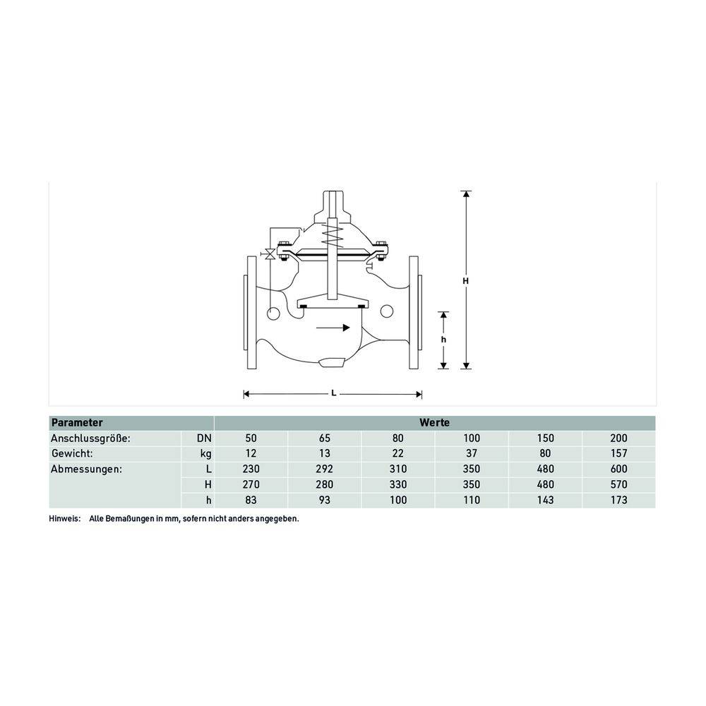 Resideo Basisventil BV300 GGG, pulverbeschichtet, A, DN 50, Blau-1