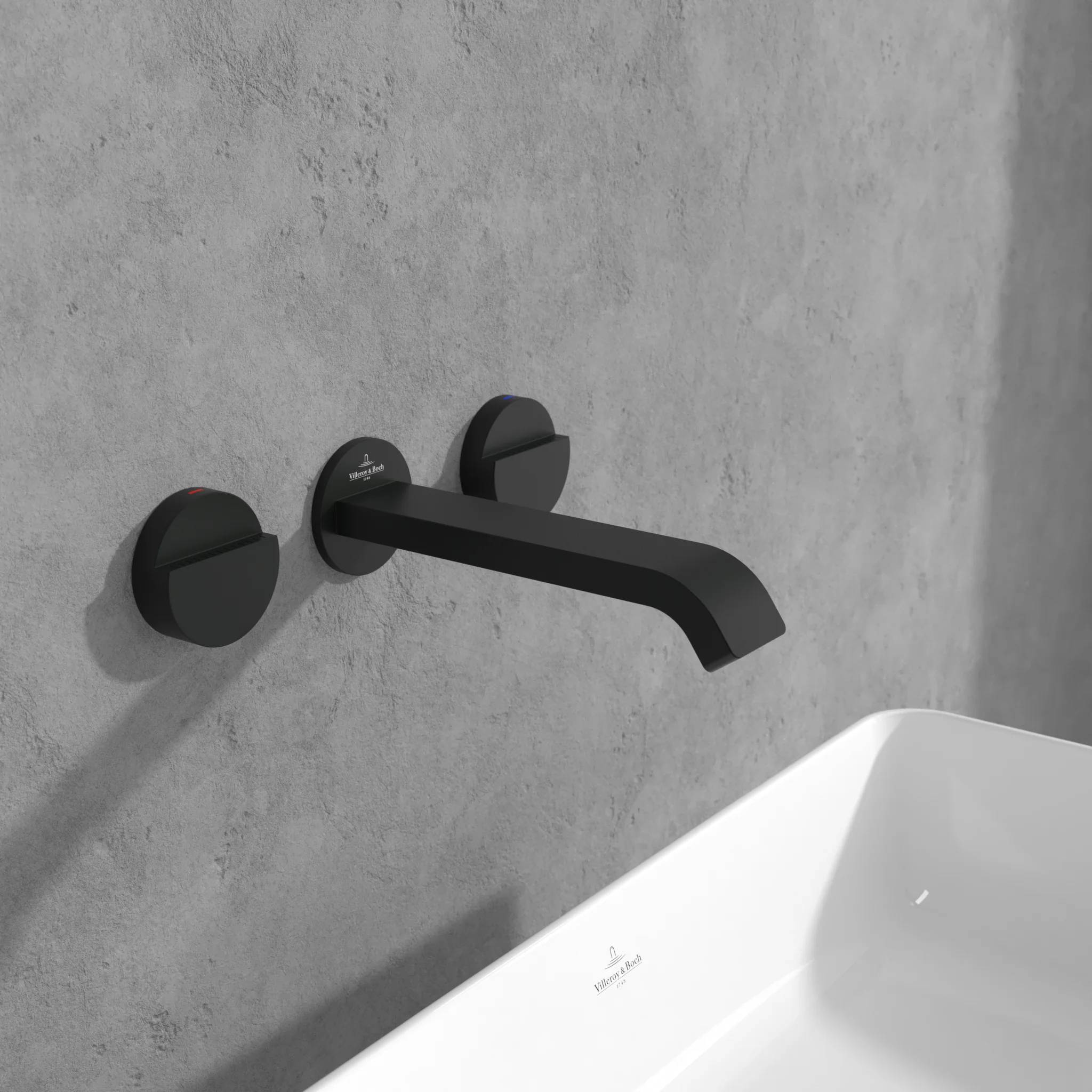 Waschtischauslauf-Set DAWN 2 60x60x201mm o Ablaufgarnitur matt black-0