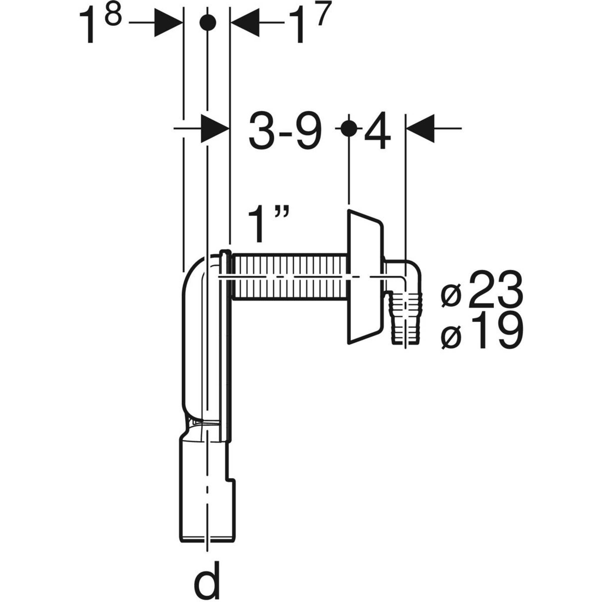Geberit UP Siphon für Geraete 1 Anschluss, Abdeckrosette chrom, 1 Stk.-4