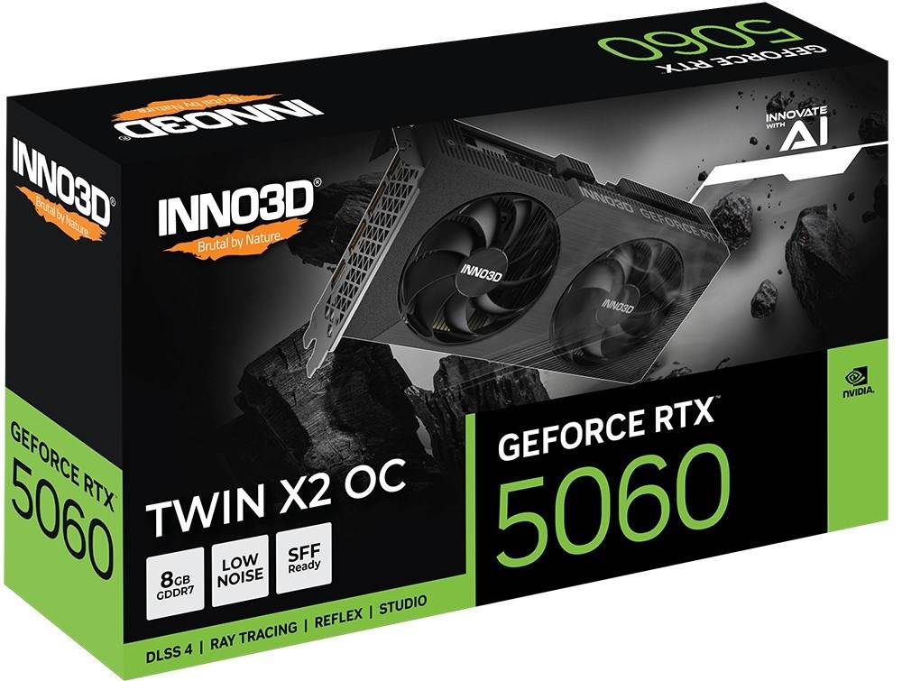 INNO3D RTX5060 Twin X2 OC 8GB GDDR7 HDMI 3xDP Multimedia-Technik Grafikkarten NVIDIA-2