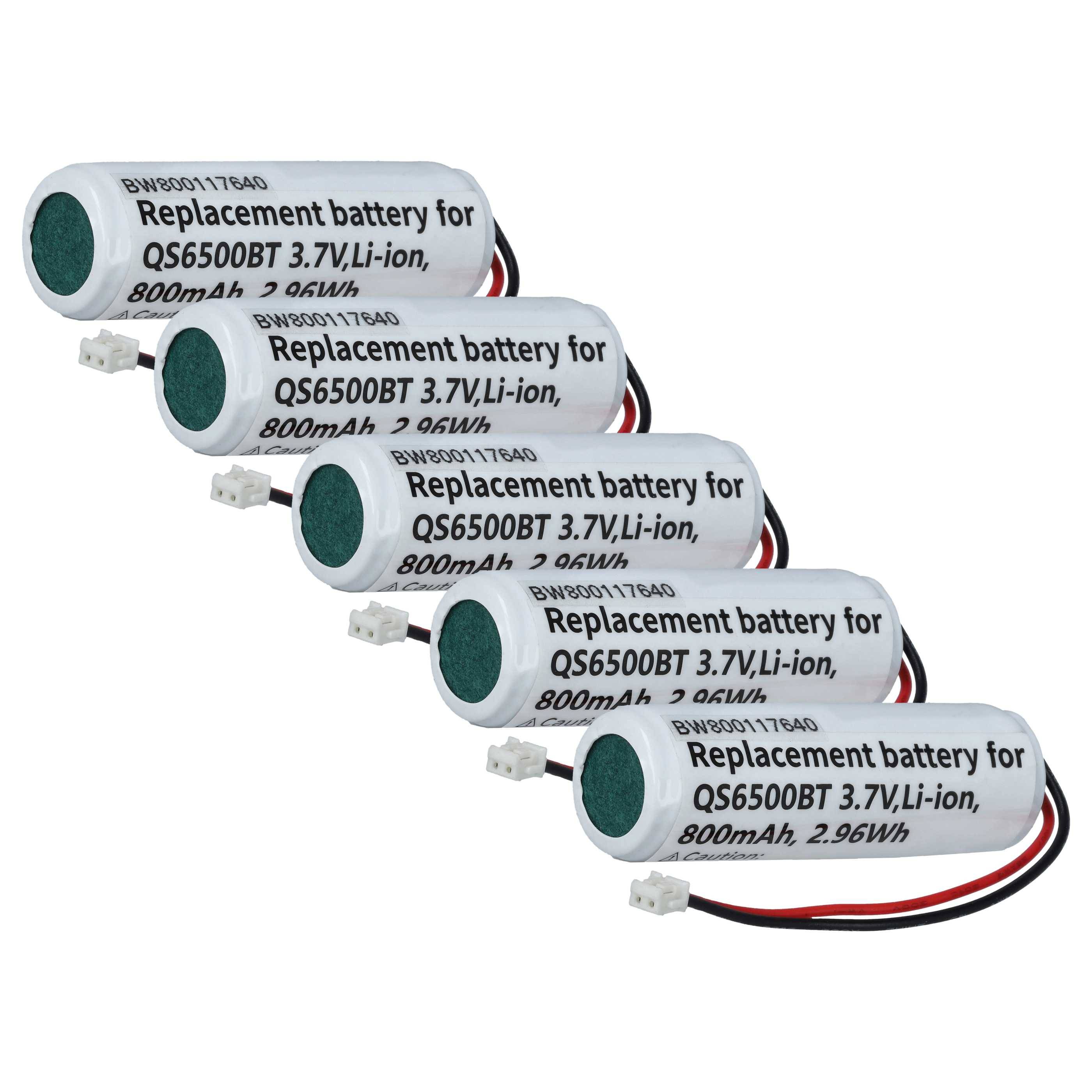 vhbw 5x Akku Ersatz für Datalogic 10-4765 | EP0906, 5-3112 für Barcodescanner POS (800 mAh, 3,7 V, Li-Ion)-0