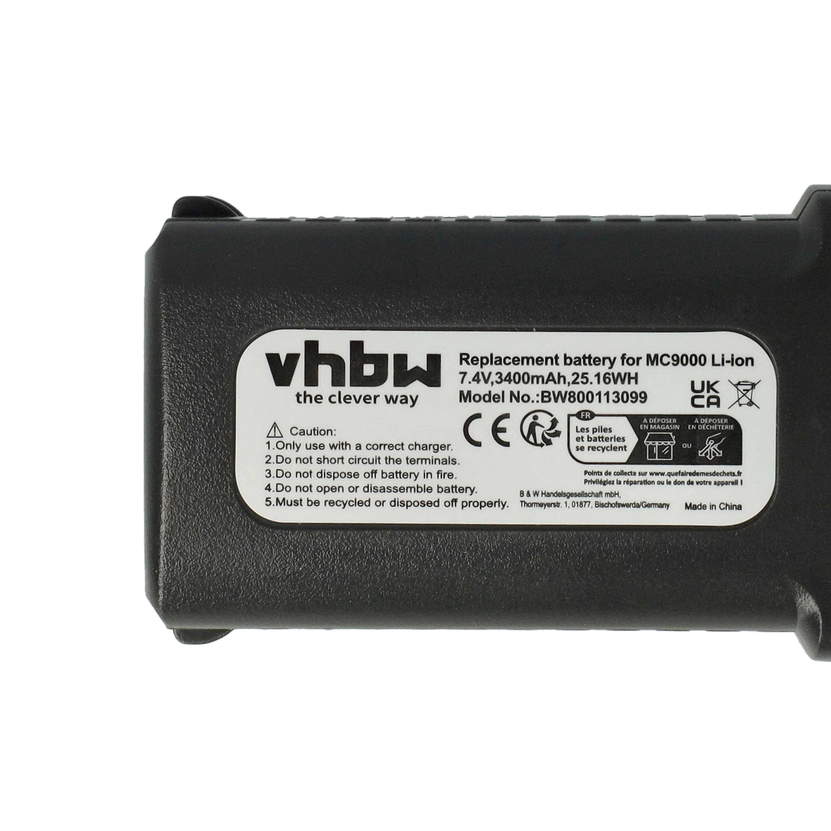 vhbw 5x Akku kompatibel mit Symbol MC9060-G | MC9060, MC9060-S, MC9060-K, MC909, MC9062 Handheld Computer Scanner (3400-3