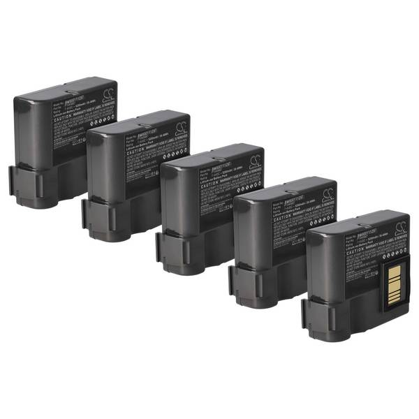 vhbw 5x Akku kompatibel mit Zebra QLN420 | ZQ630 Drucker Kopierer Scanner Etiketten-Drucker (5200 mAh, 7,4 V, Li-Ion)