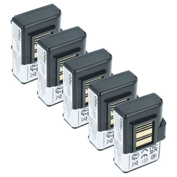 vhbw 5x Akku Ersatz für Zebra P1023901-LF | P1031365-025 für Drucker Kopierer Scanner Etiketten-Drucker (2200 mAh, 7,4 V