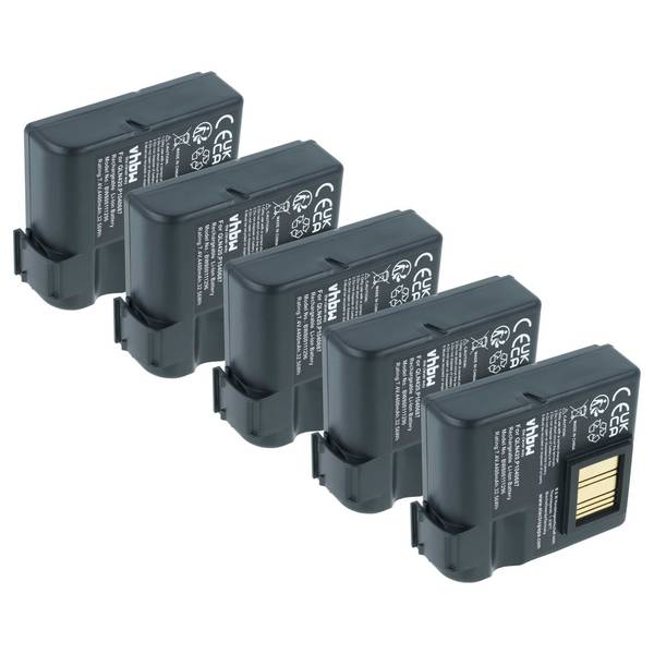 vhbw 5x Akku kompatibel mit Zebra QLN420 | ZQ630 Drucker Kopierer Scanner Etiketten-Drucker (4400 mAh, 7,4 V, Li-Ion)