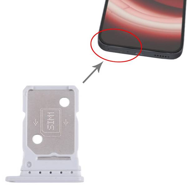 Für Nothing Phone 2A SIM Karten Tray Dual SIM Ersatzteil Silber