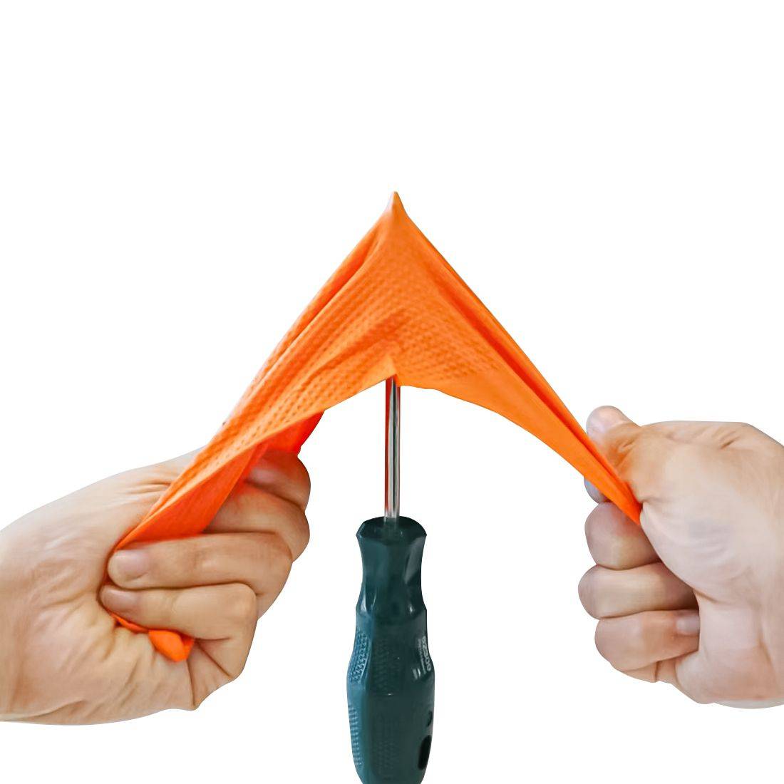 100x Edge Grip Nitril Einweghandschuhe Größe L orange Diamantstruktur puderfrei NBR Arbeitshandschuhe Werkstatt-5