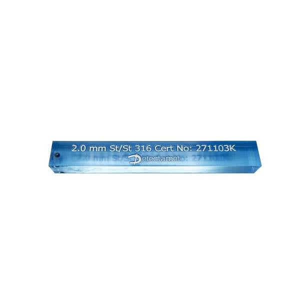 Metalldetektor-Acryl-Teststäbchen - Hi Vis-Edelstahl 304 (blau)-1,3mm