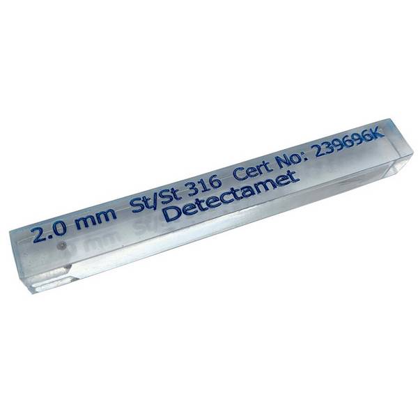 Metalldetektor-Acryl-Teststäbchen- Klar-Eisenhaltig (Rot)-25.0mm