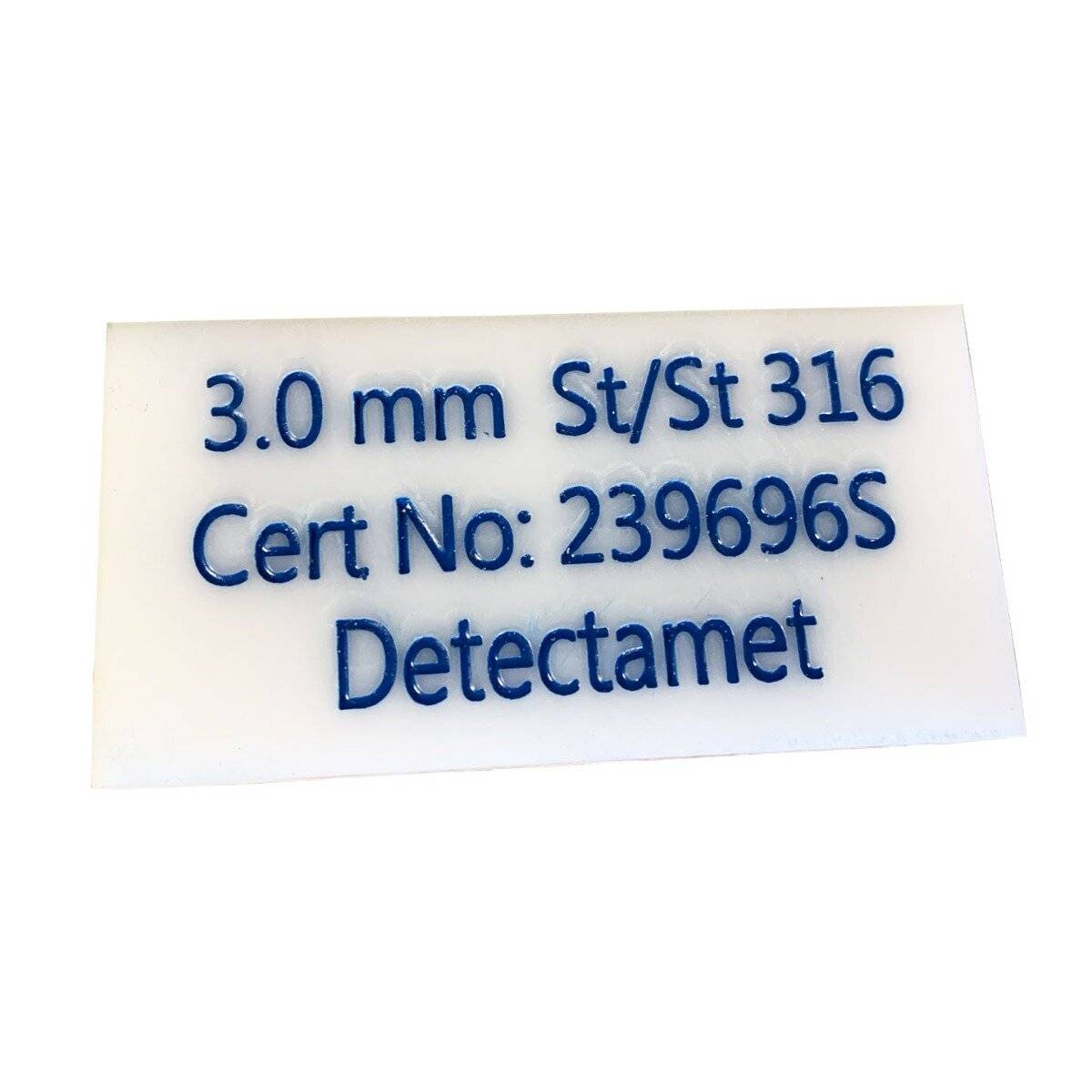 Metalldetektor Acetal Testkarte-Eisenhaltig (Rot)-0,8mm-0