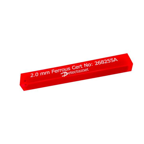 Metalldetektor-Acryl-Teststäbchen - Hi Vis-Ferrous (Rot)-2.0mm