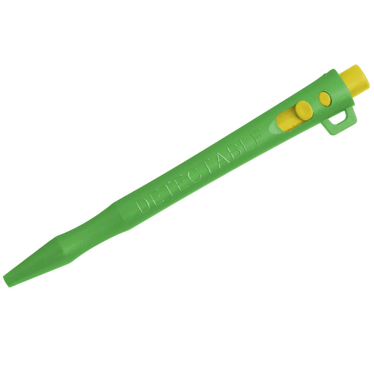 Detectable HD Retractable Pens - Tinte feiner Spitze Packung 50 Stück schwarz-grün Umhängeband