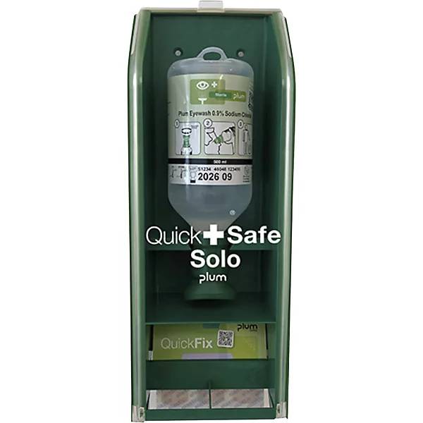 Erste-Hilfe-Station QuickSafe Solo befüllt HxB 370 x 126 mm grün/transparent. 86025649 860256 49