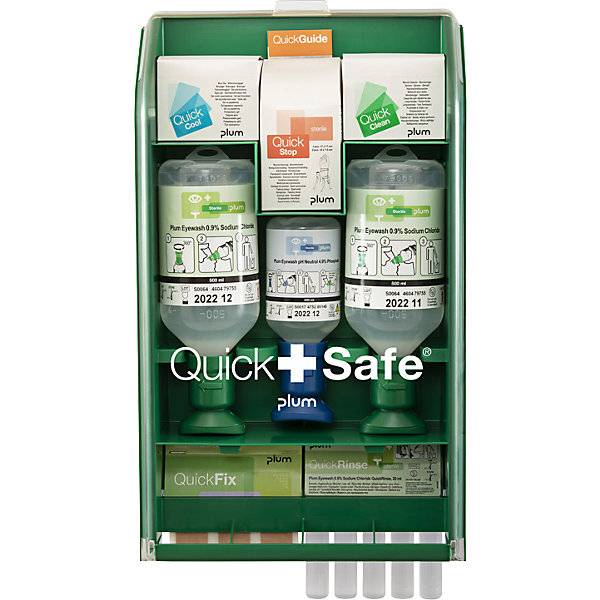 Erste-Hilfe-Station QuickSafe Complete HxB 430 x 253 mm grün/transparent. 86025349 860253 49-0