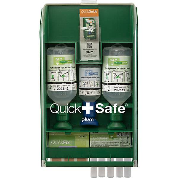 Erste-Hilfe-Station QuickSafe Basic HxB 430 x 253 mm grün/transparent. 86025149 860251 49-0