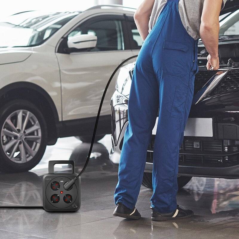 LogiLink Power Cable Reel 4 sockets w/USB-A & USB-C 20W IP20 Kabel Digital/Daten 5 m-3