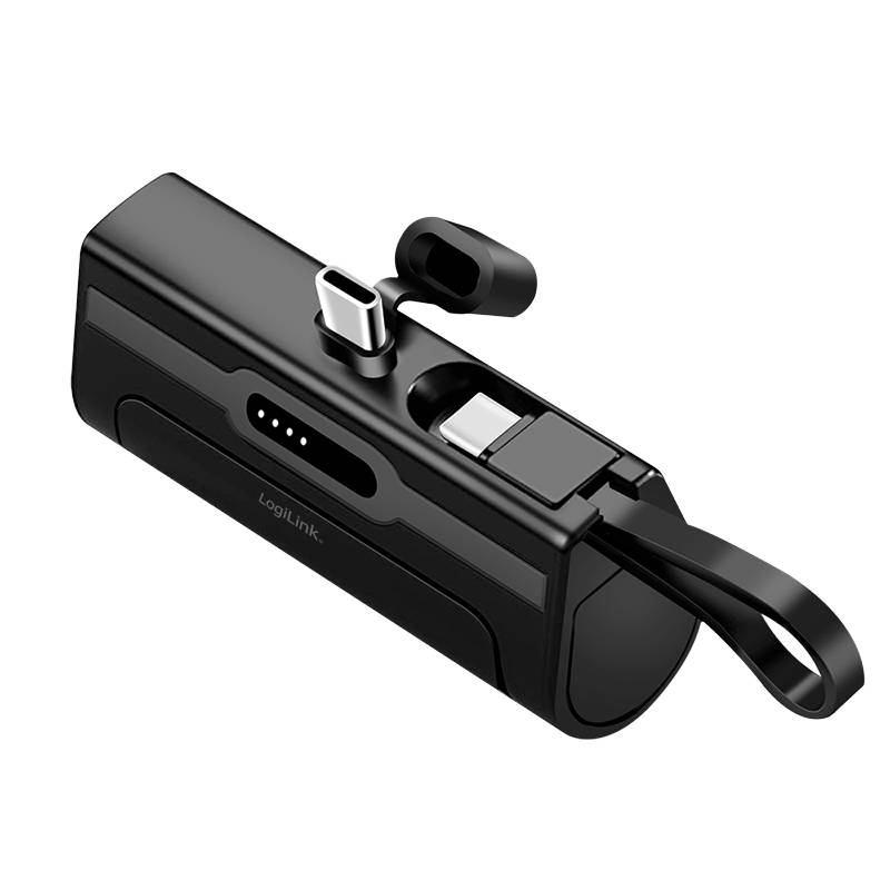 Logilink Mobile Power Bank, LiPo, 4.500 mAh, built-in USB-C plug, black Energie & USV Powerbanks-2