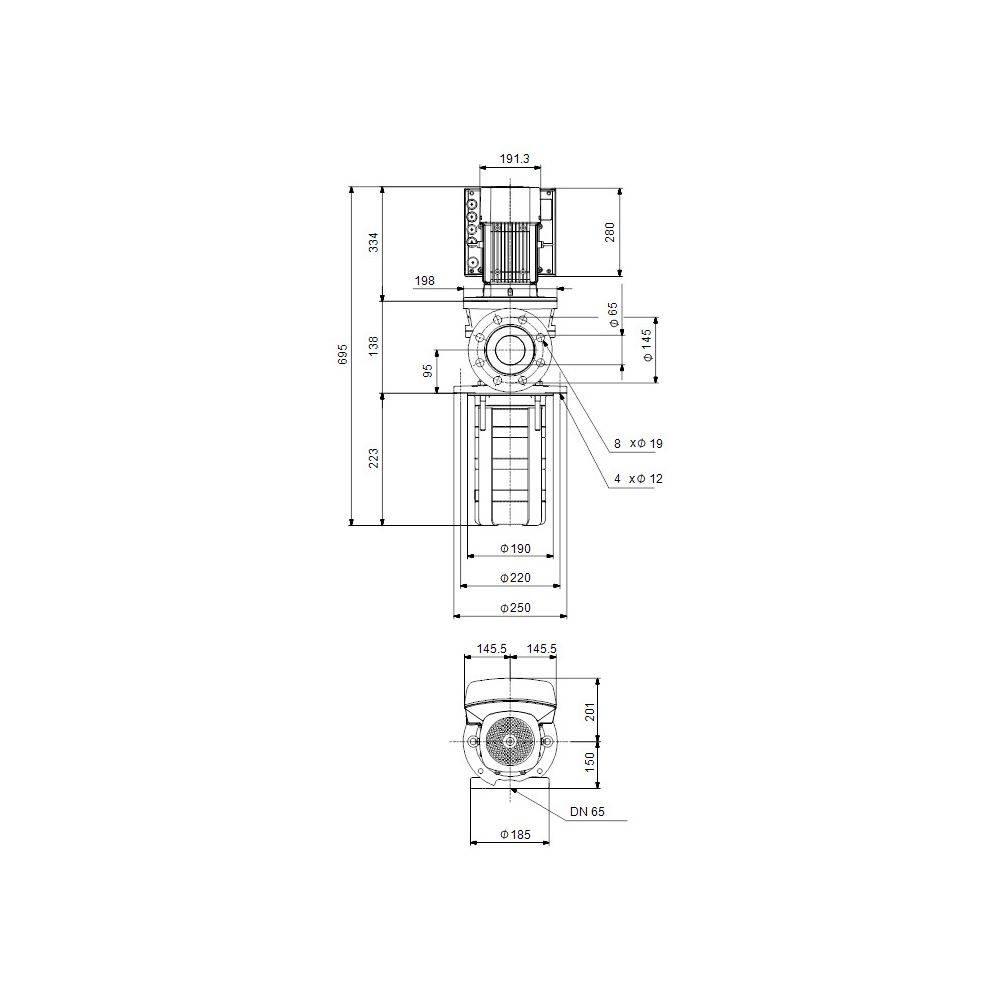 Grundfos Eintauchpumpe geregelt MTRE 32-2/2 A-F-A-HUUV, 3x380-500V 4kW 2899/min max. Arbeitsdruck 30 bar-2